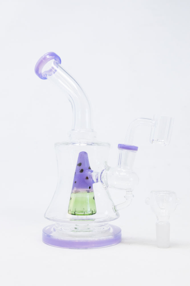 7" Purple Watermelon Percolator Dab Rig