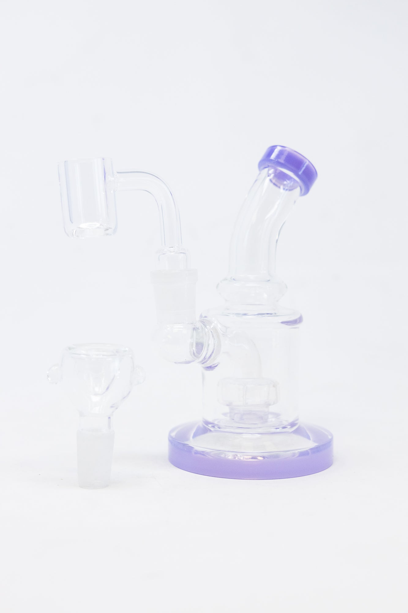 4" Purple Shower Bend Dab Rig