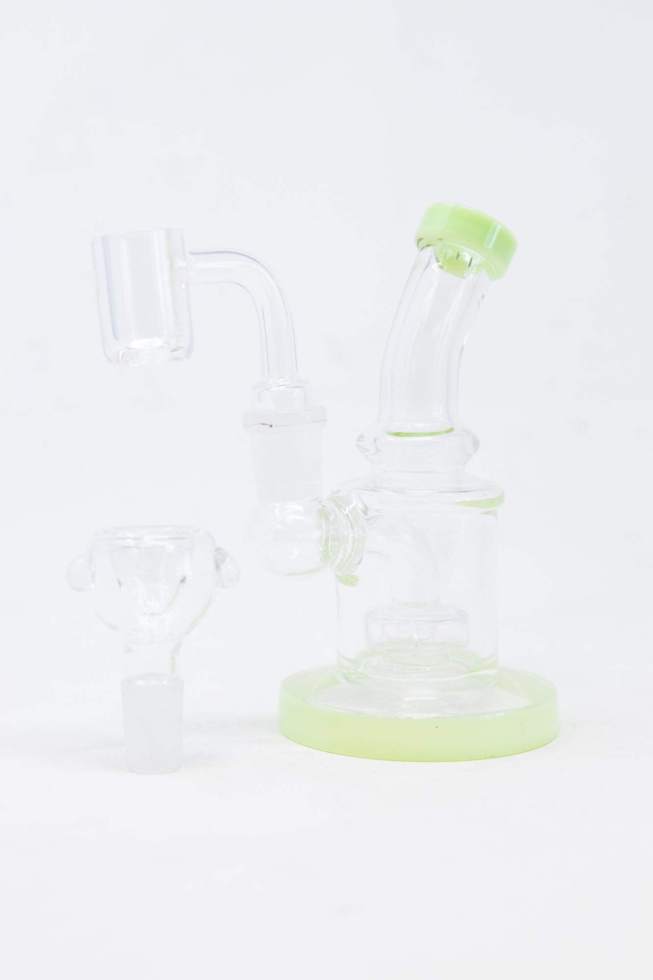 4" Lime Green Shower Bend Dab Rig