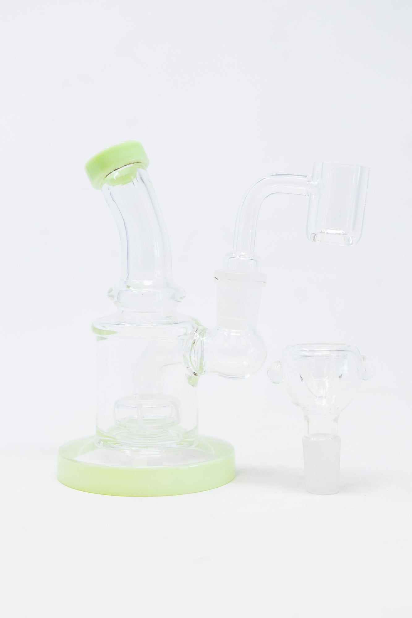 4" Lime Green Shower Bend Dab Rig