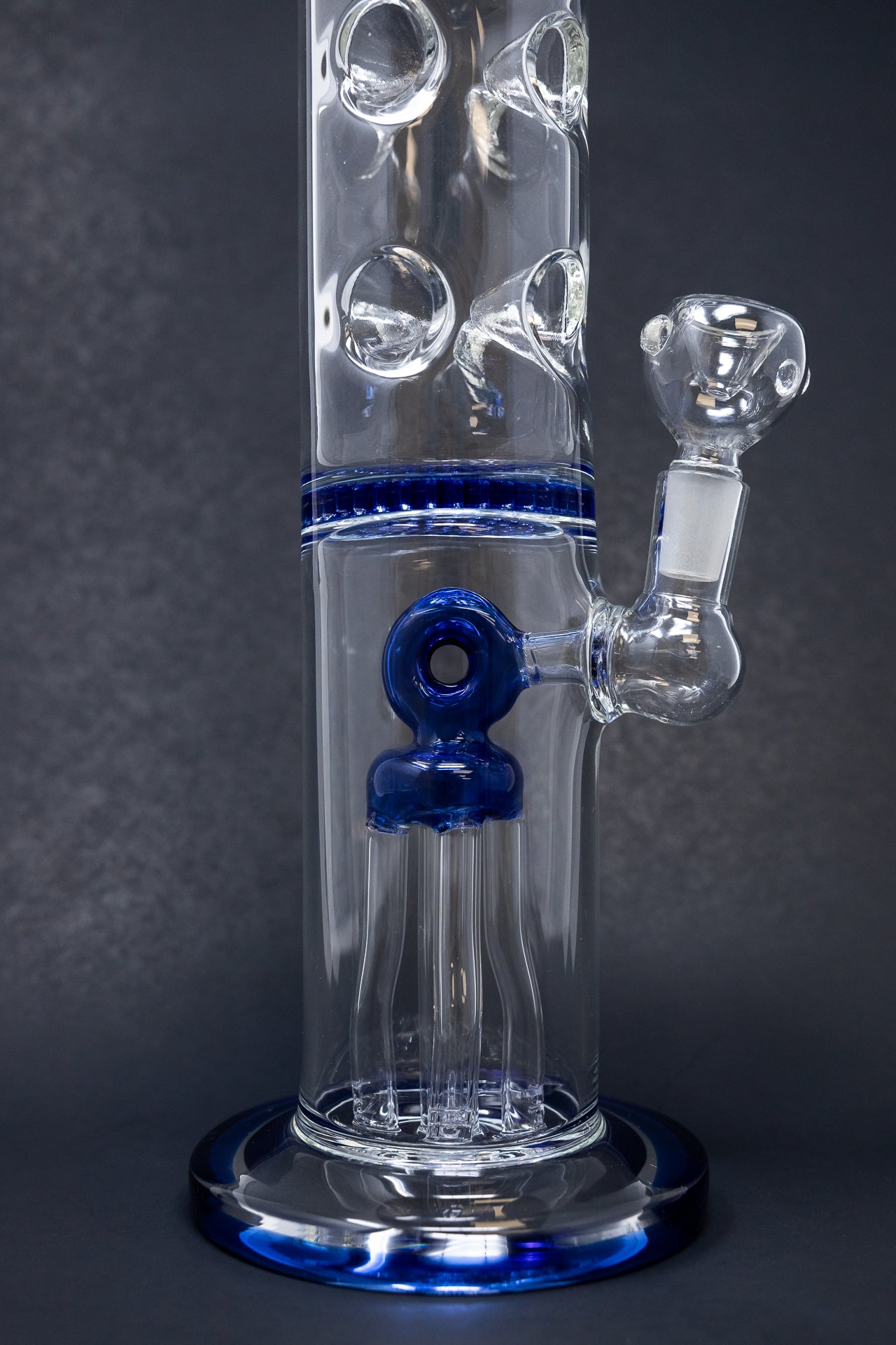 16" Blue Jellyfish Honeycomb Percolator Bong