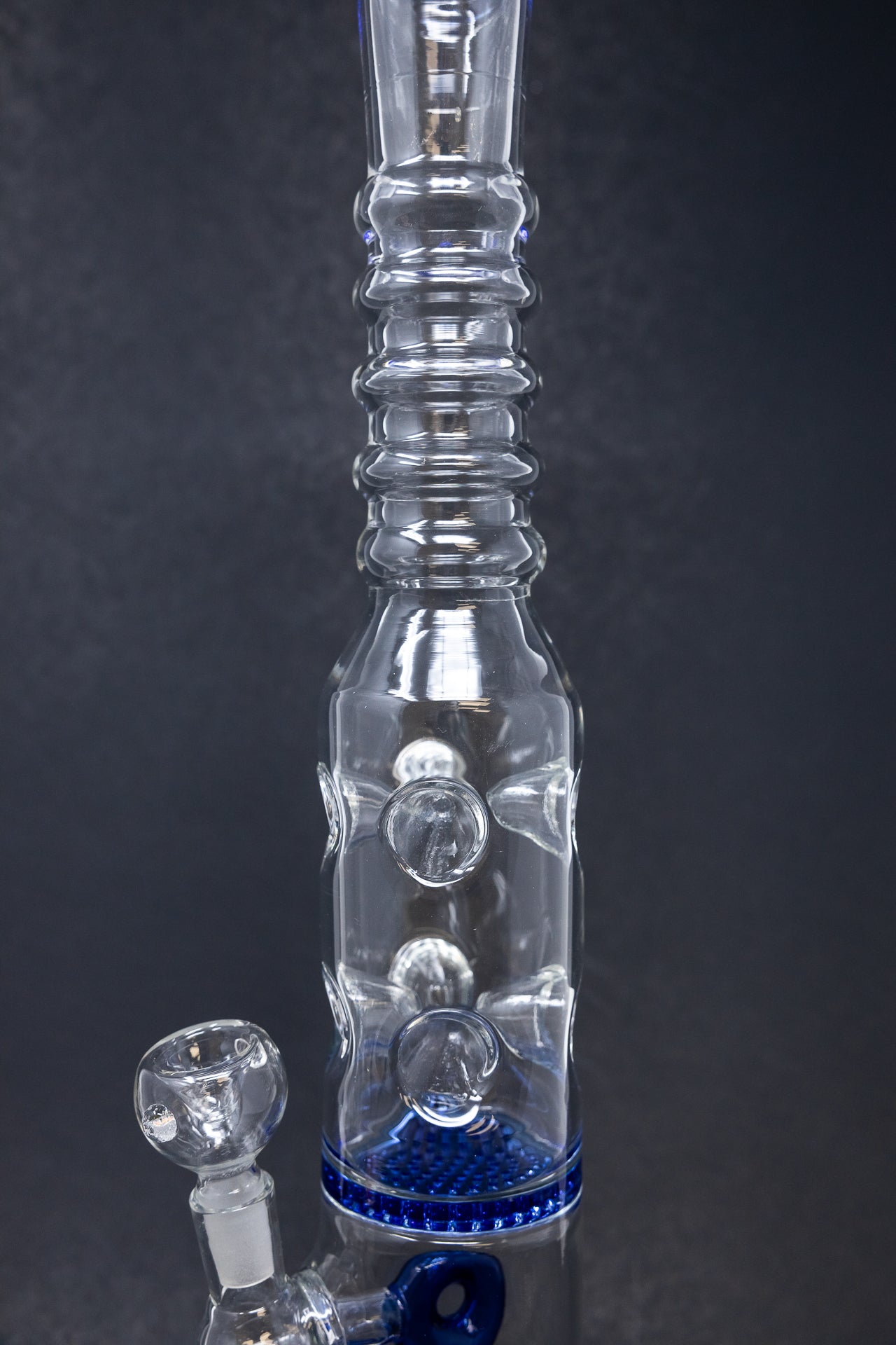 16" Blue Jellyfish Honeycomb Percolator Bong