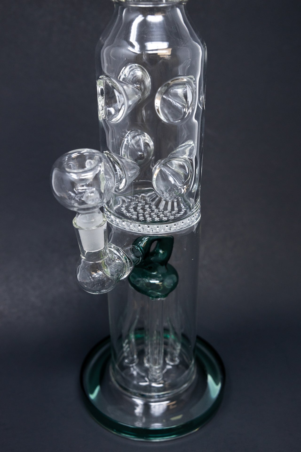 16" Dark Green Jellyfish Honeycomb Bong
