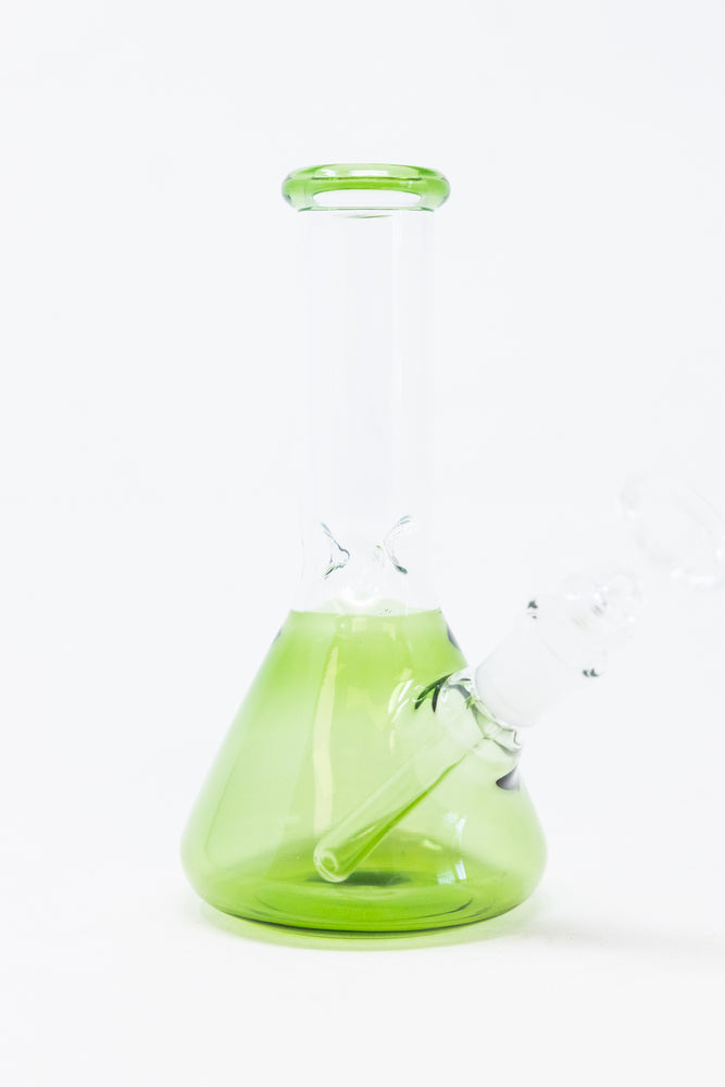 6" Green Beaker Bong w/ Ice Catcher
