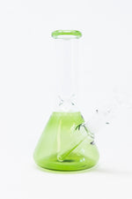 6" Green Beaker Bong w/ Ice Catcher