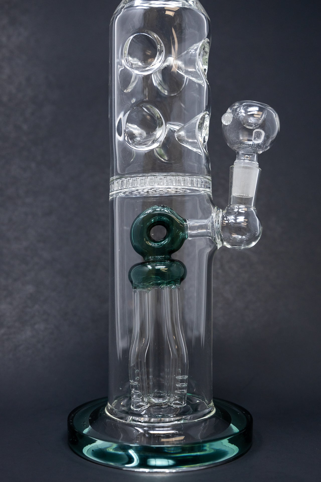 16" Dark Green Jellyfish Honeycomb Bong
