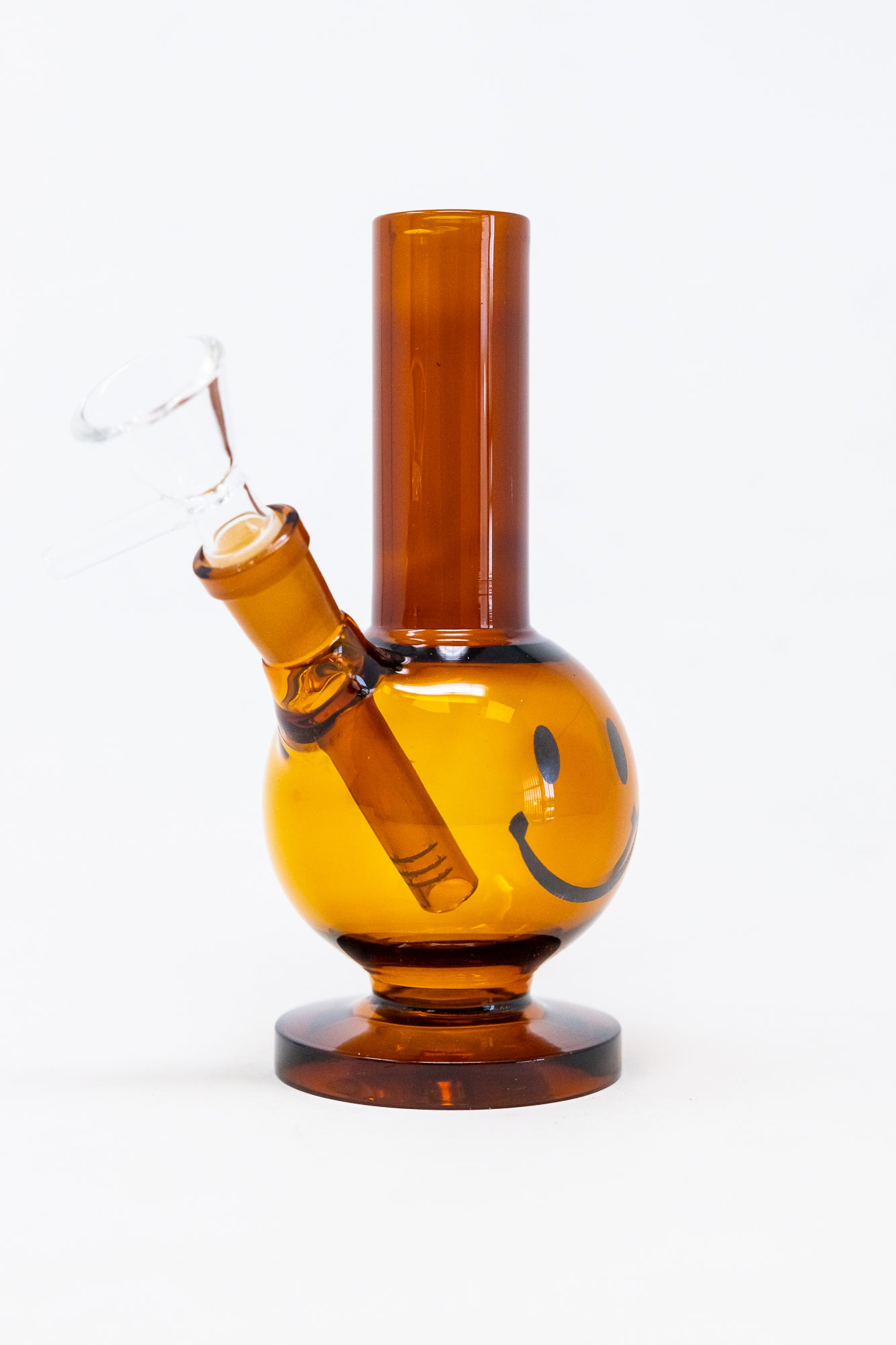 5" Amber Smiley Face Bong