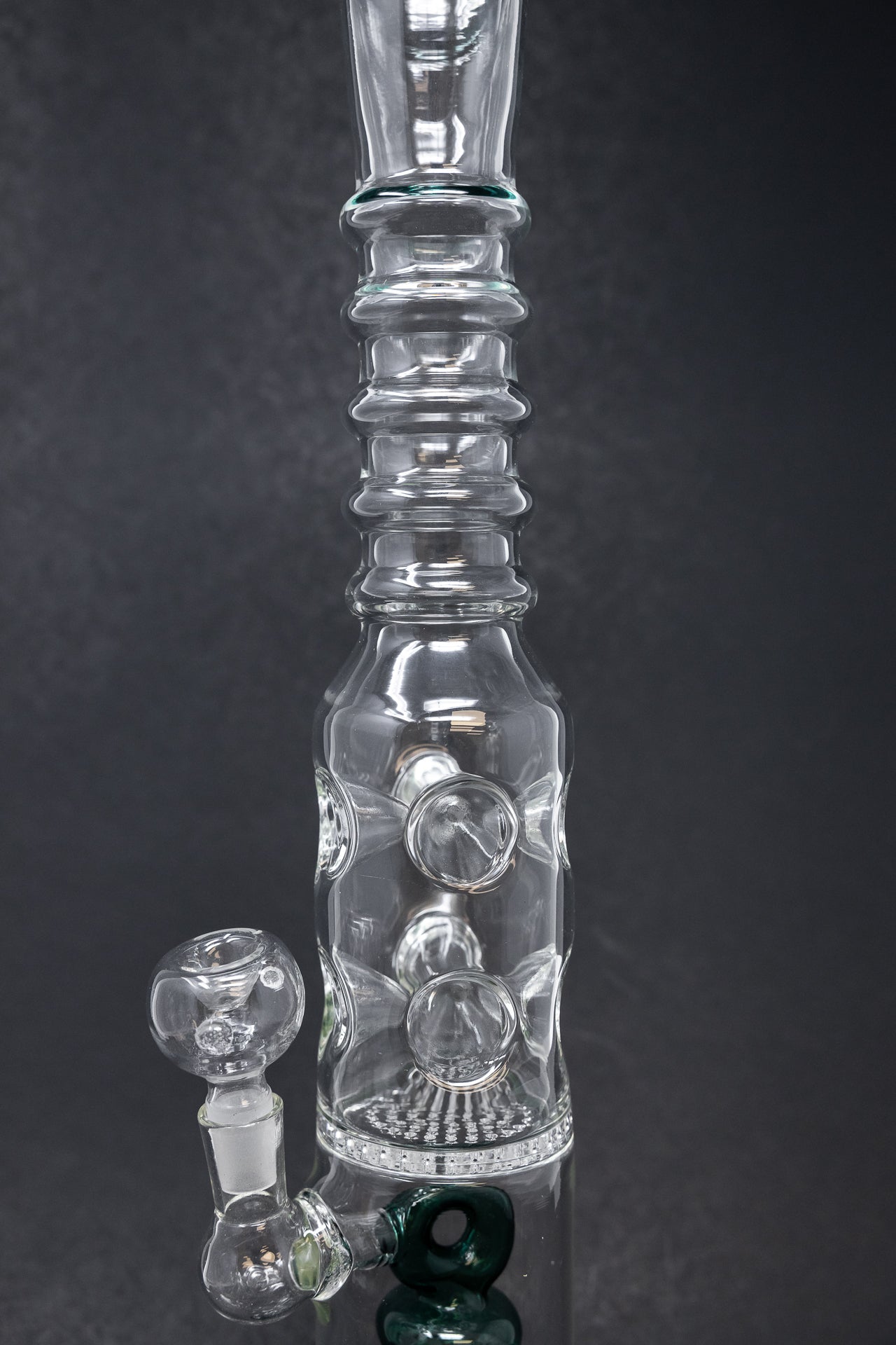 16" Dark Green Jellyfish Honeycomb Bong