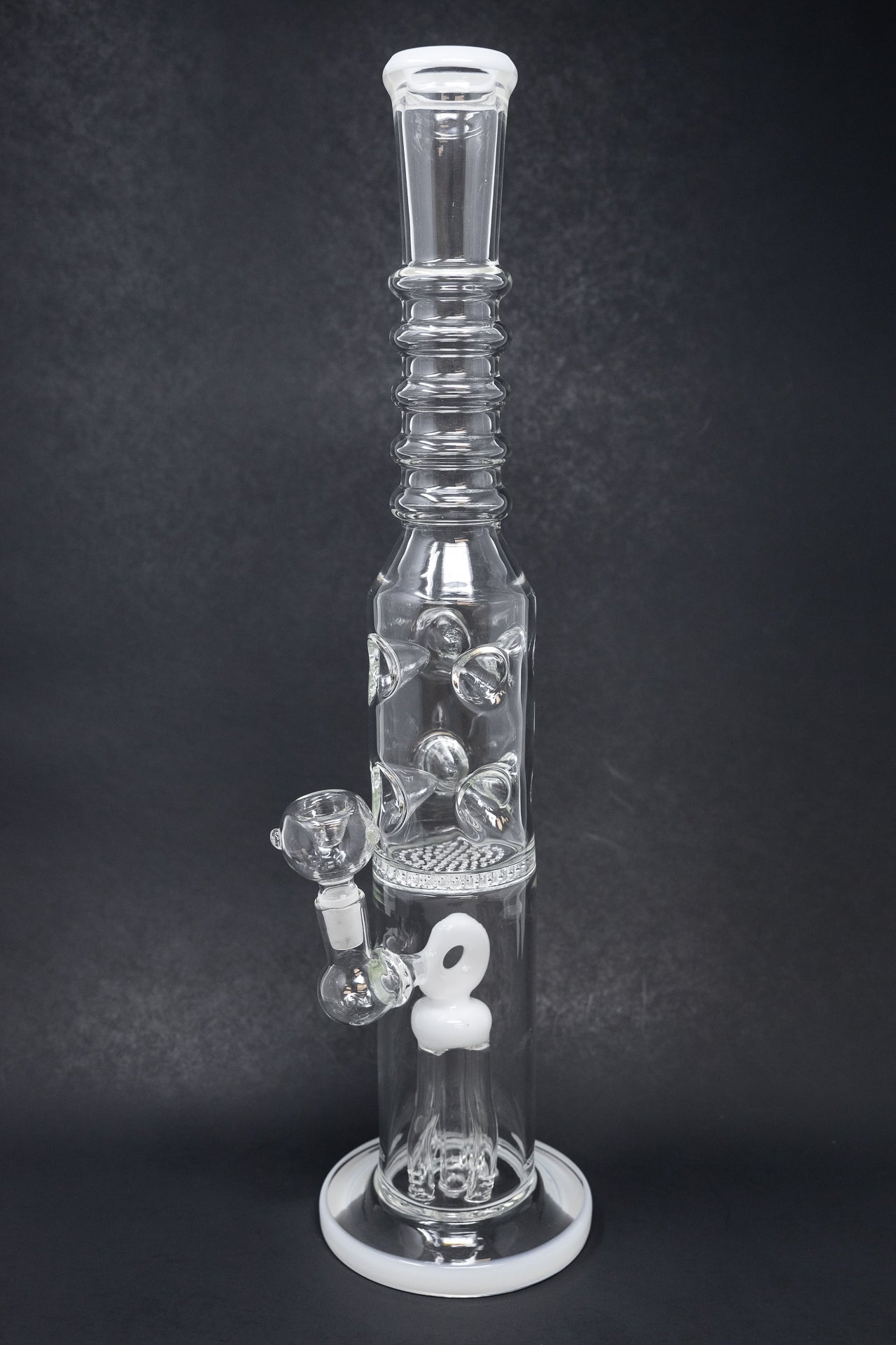 16" White Jellyfish Honeycomb Bong
