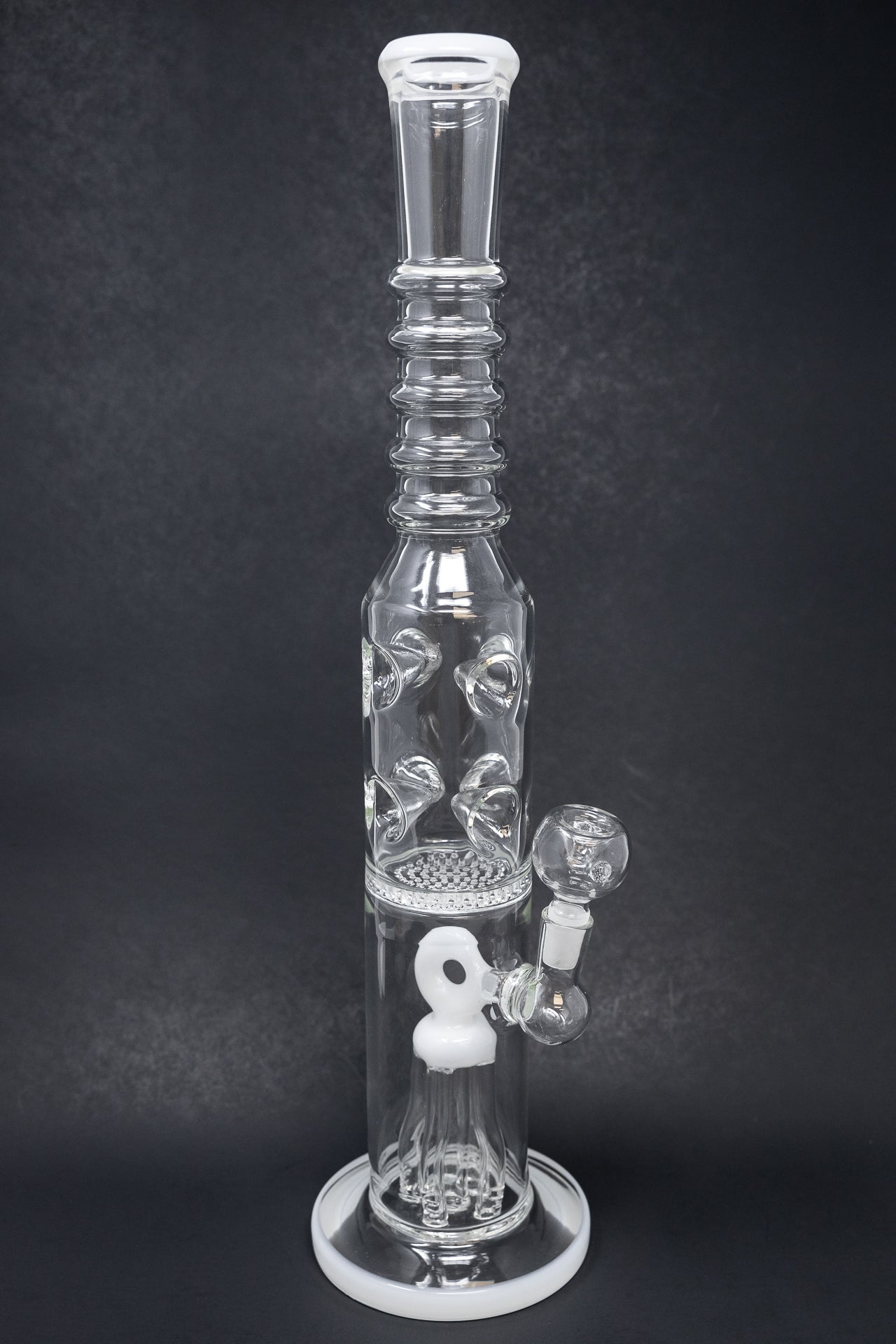 16" White Jellyfish Honeycomb Bong