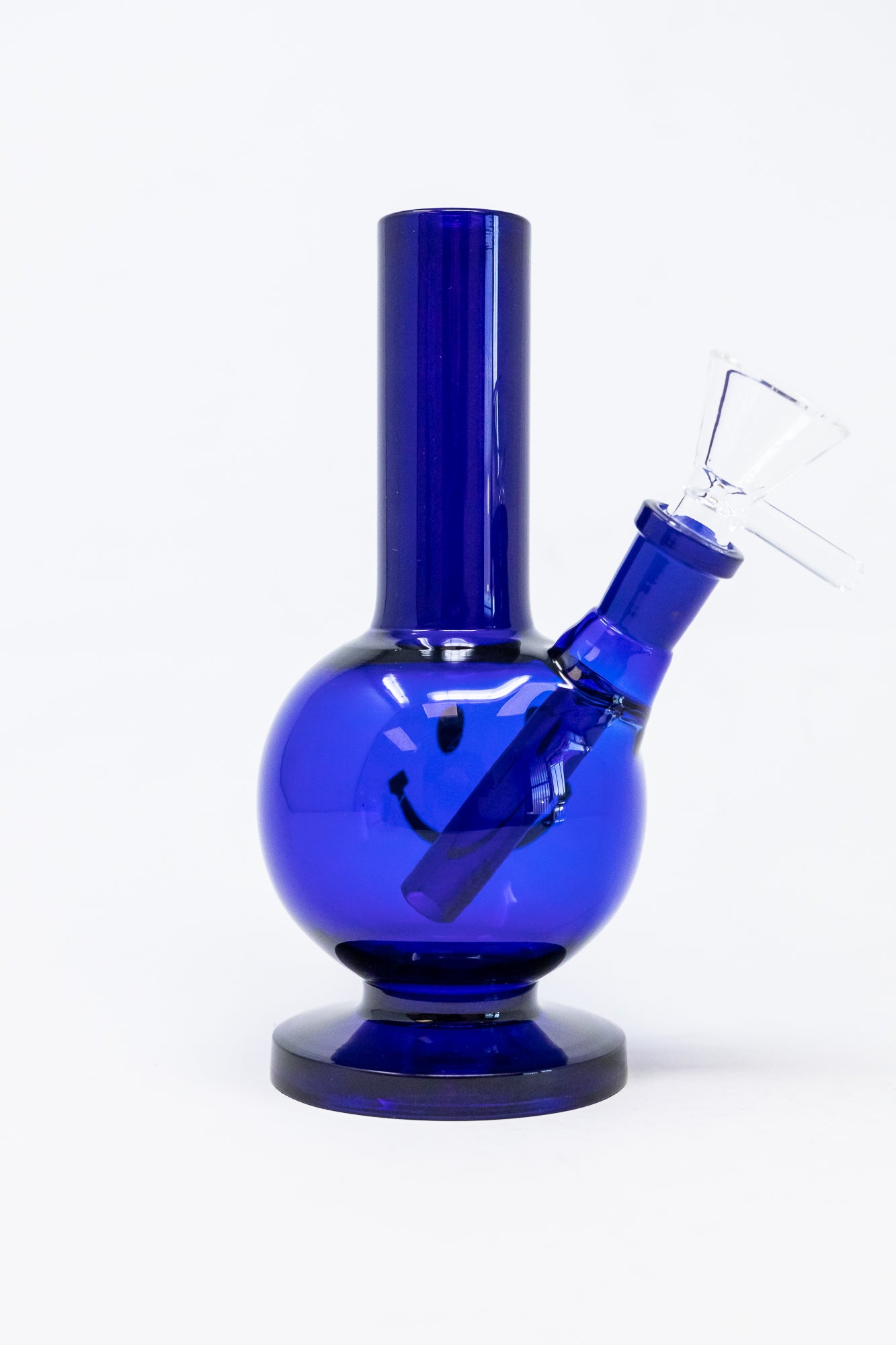 5" Blue Smiley Face Bong