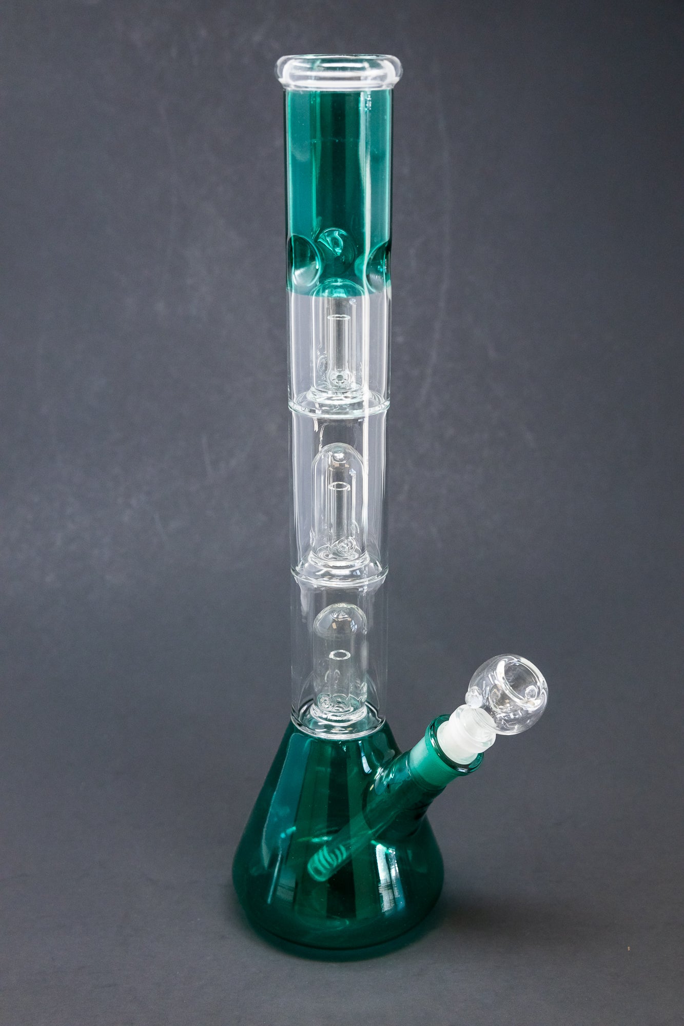 14" Aqua Triple Percolator Bong w/ Ice Catcher