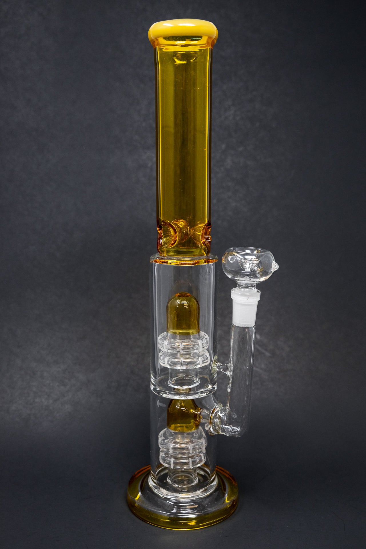 14" Amber Double Percolator Bong