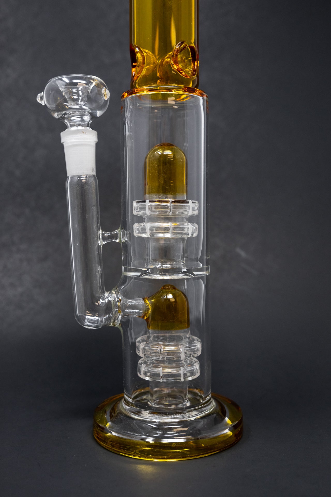 14" Amber Double Percolator Bong