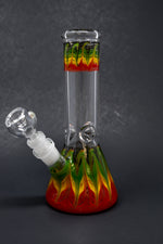 8" Rasta Designer Beaker Bong w/ Ice Catcher