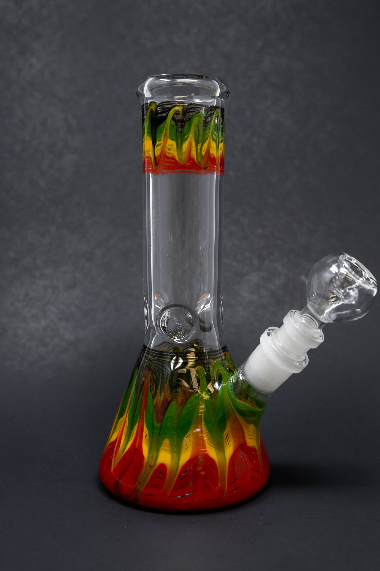 8" Rasta Designer Beaker Bong w/ Ice Catcher