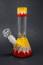 8" Red/Yellow Designer Beaker Bong