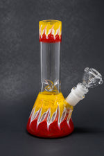 8" Red/Yellow Designer Beaker Bong