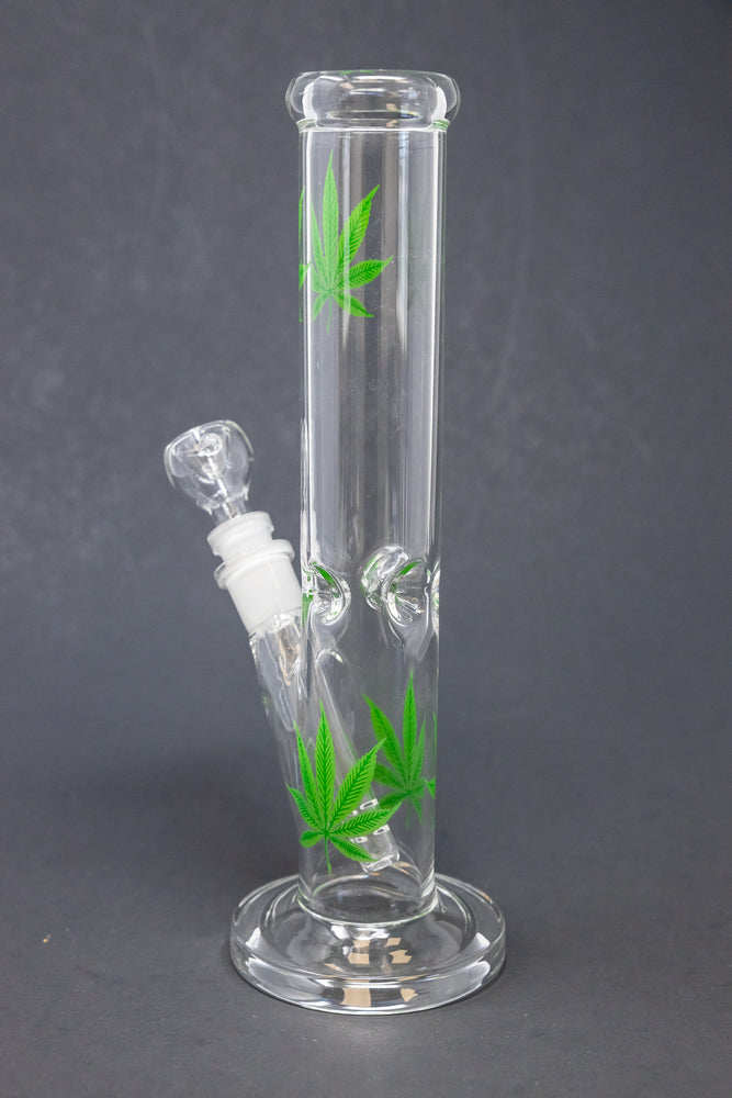 10" Green Leaf Straight Shooter Bong