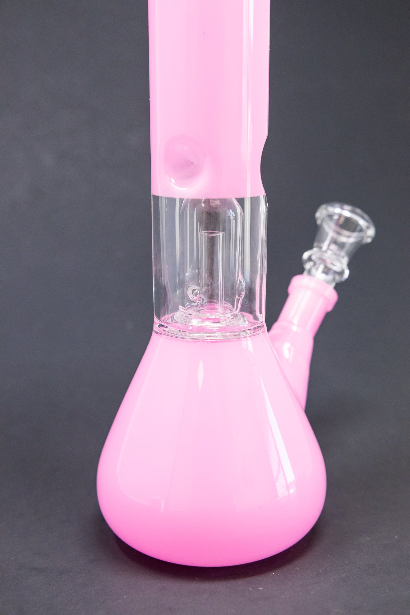 10" Milky Pink Single Percolator Bong w/ Ice Catcher