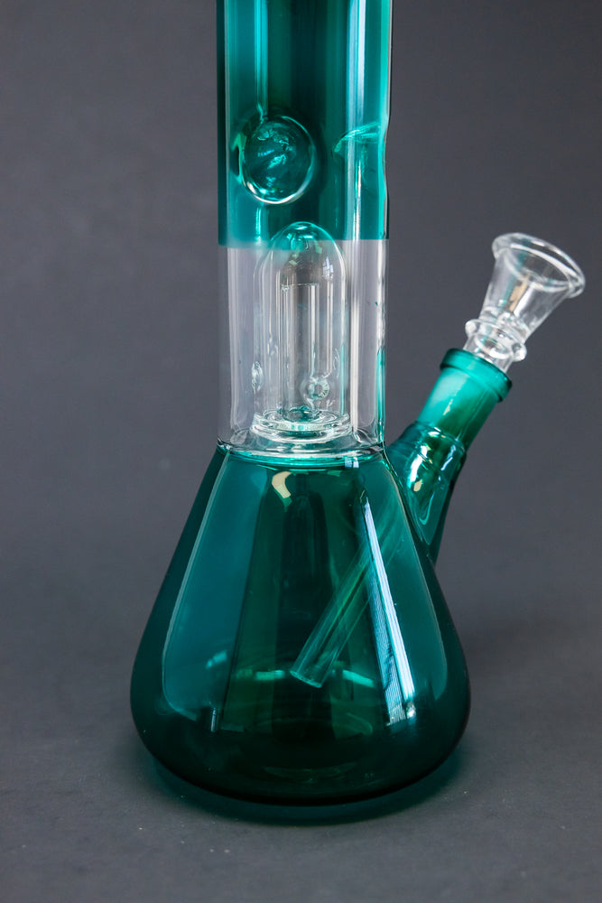 10" Aqua Single Percolator Bong w/ Ice Catcher