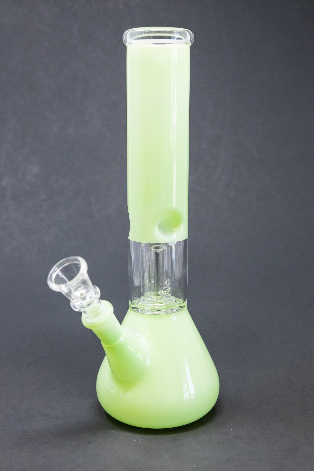 10" Milky Green Single Percolator Bong w/ Ice Catcher