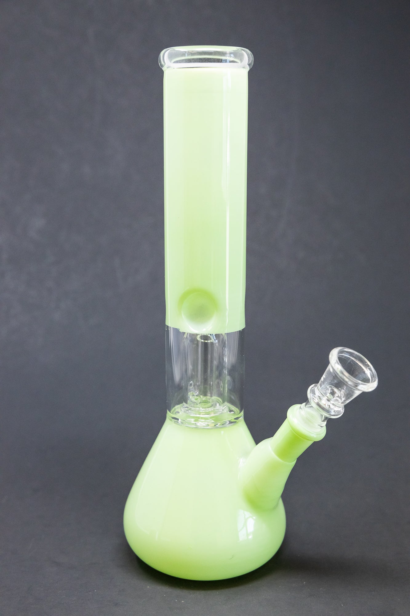 10" Milky Green Single Percolator Bong w/ Ice Catcher