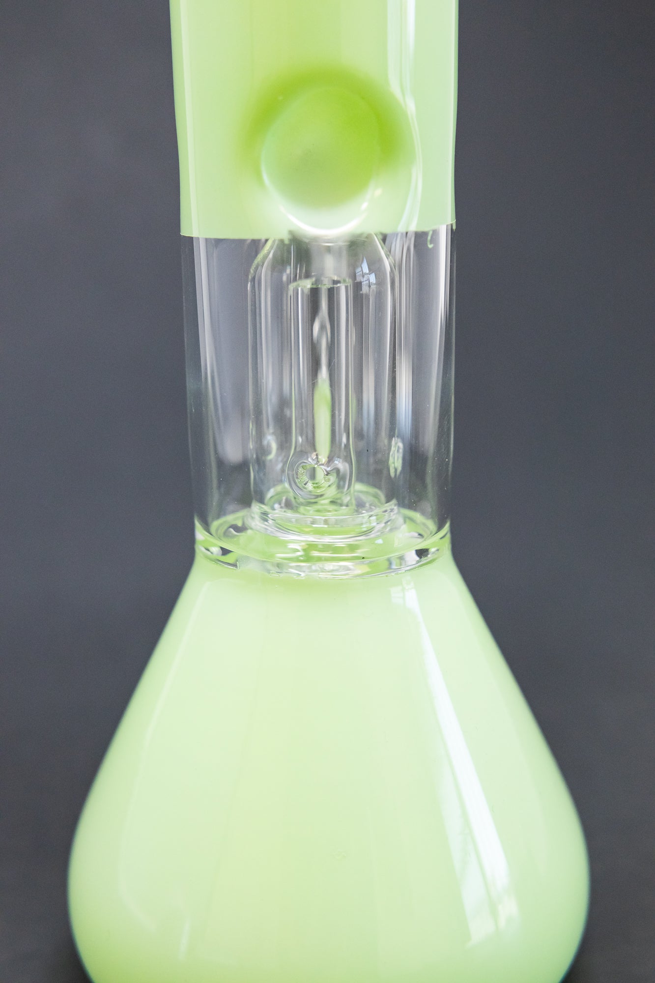 10" Milky Green Single Percolator Bong w/ Ice Catcher