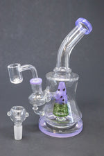 7" Purple Watermelon Percolator Dab Rig