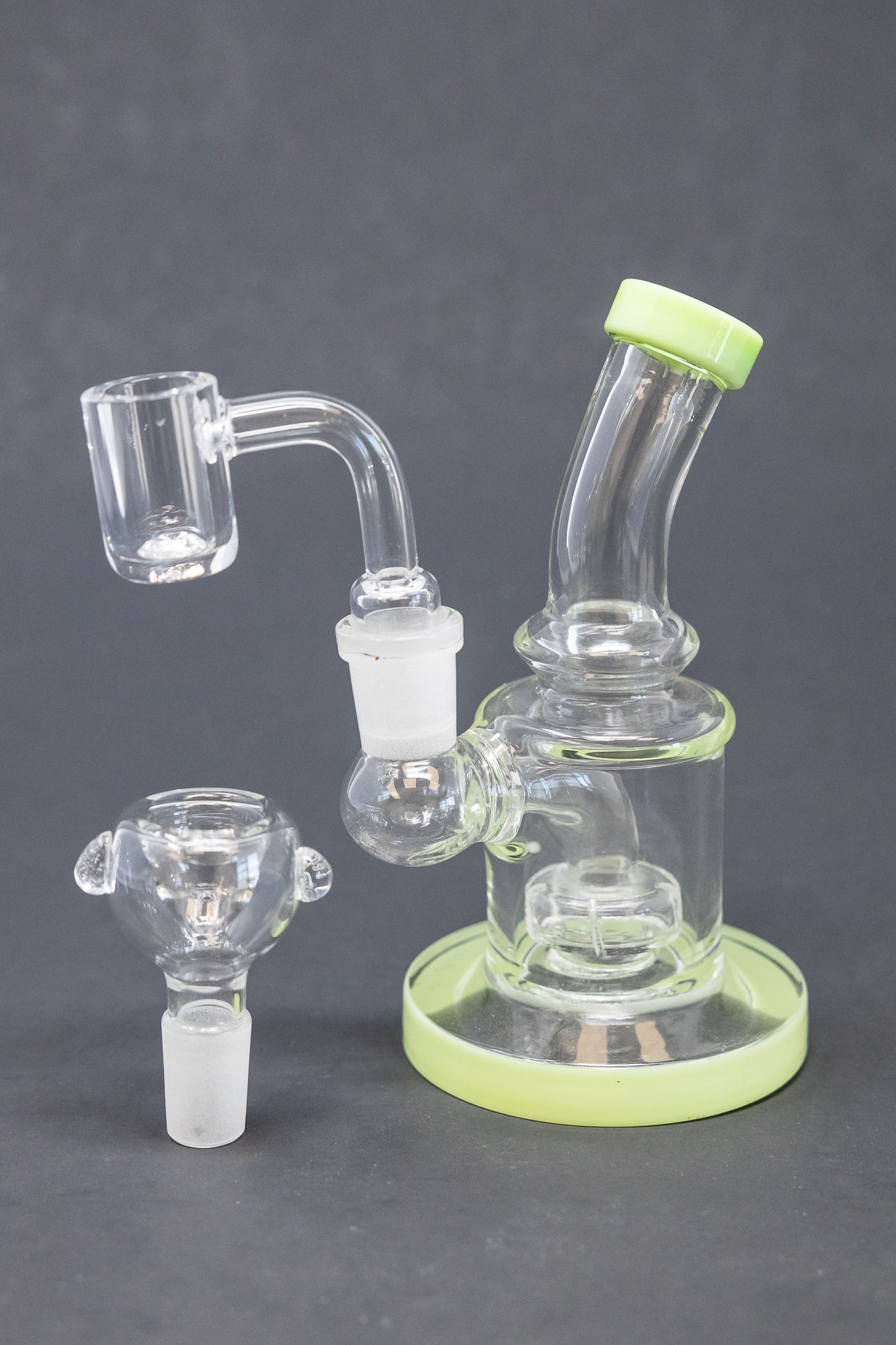 4" Lime Green Shower Bend Dab Rig