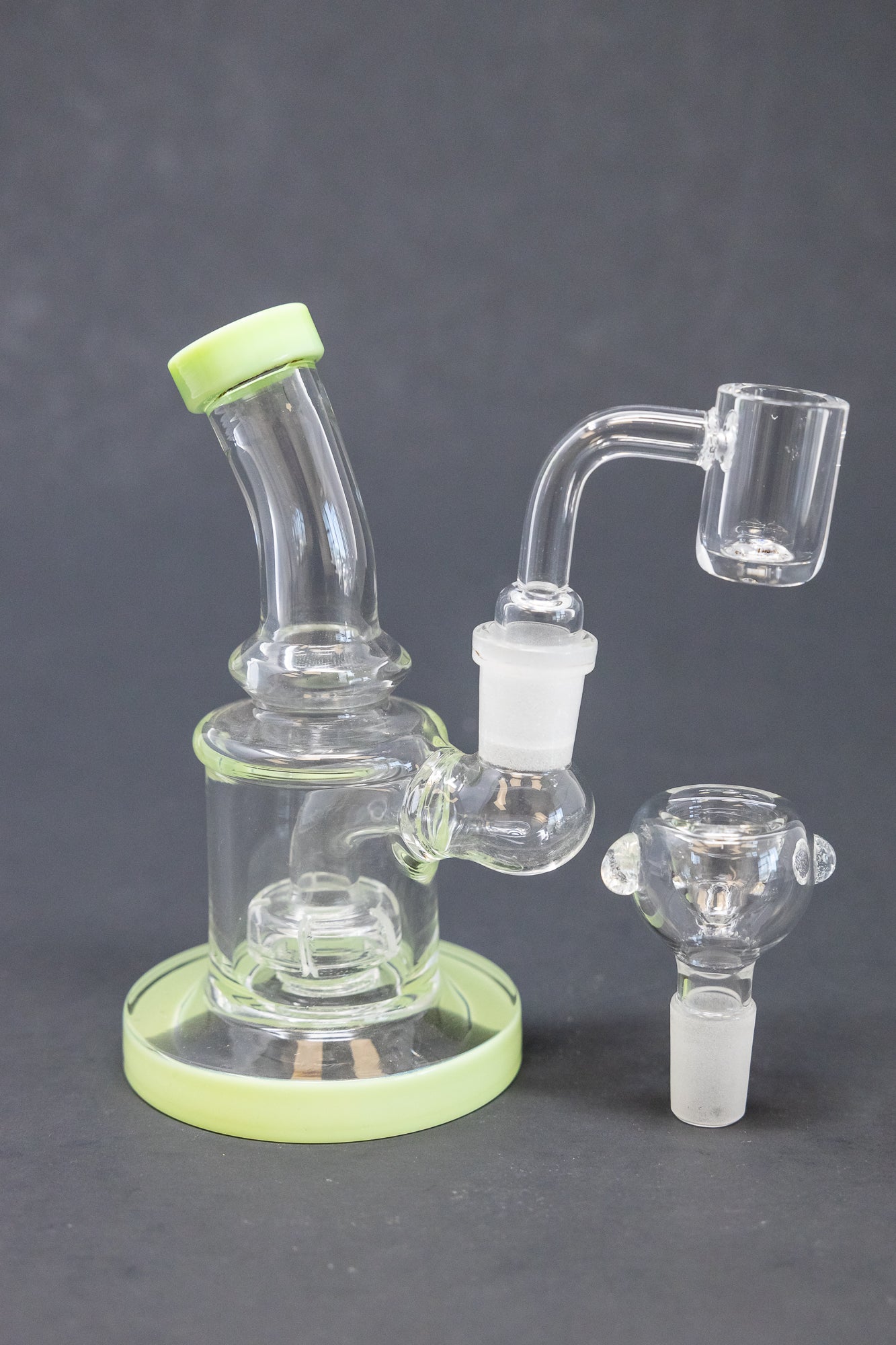 4" Lime Green Shower Bend Dab Rig