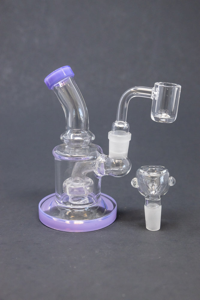 4" Purple Shower Bend Dab Rig