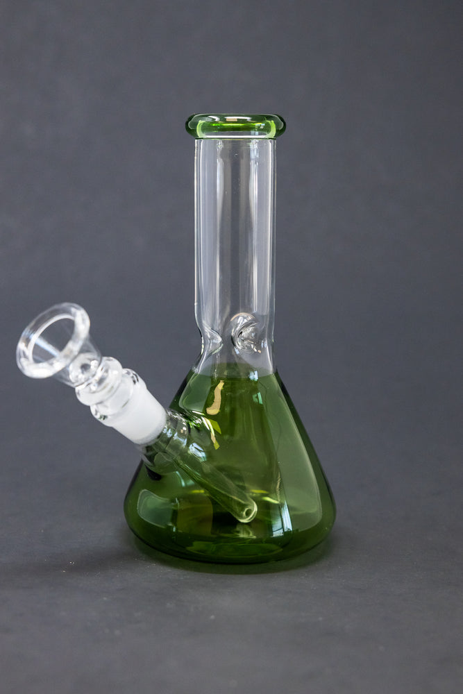 6" Green Beaker Bong w/ Ice Catcher