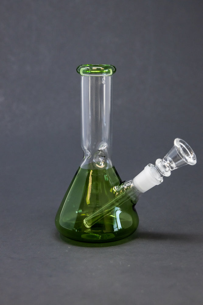 6" Green Beaker Bong w/ Ice Catcher