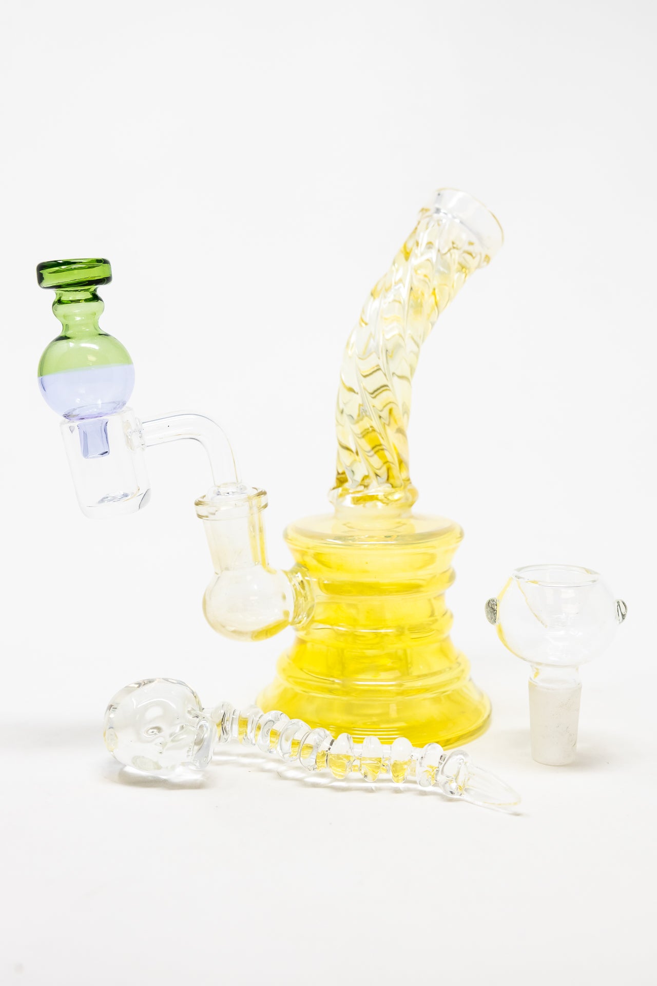 6" Twisted Color Changing Dab Rig Combo Set
