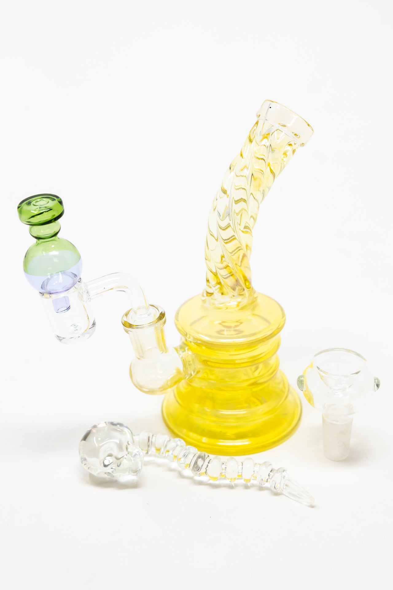 6" Twisted Color Changing Dab Rig Combo Set