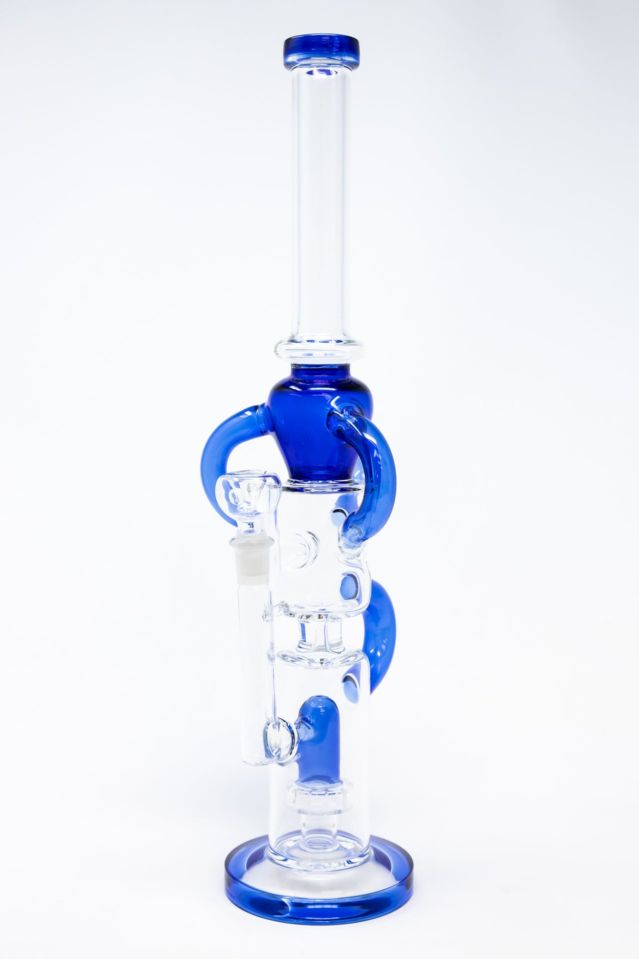 16" Blue Recycler Bong w/ Percolator