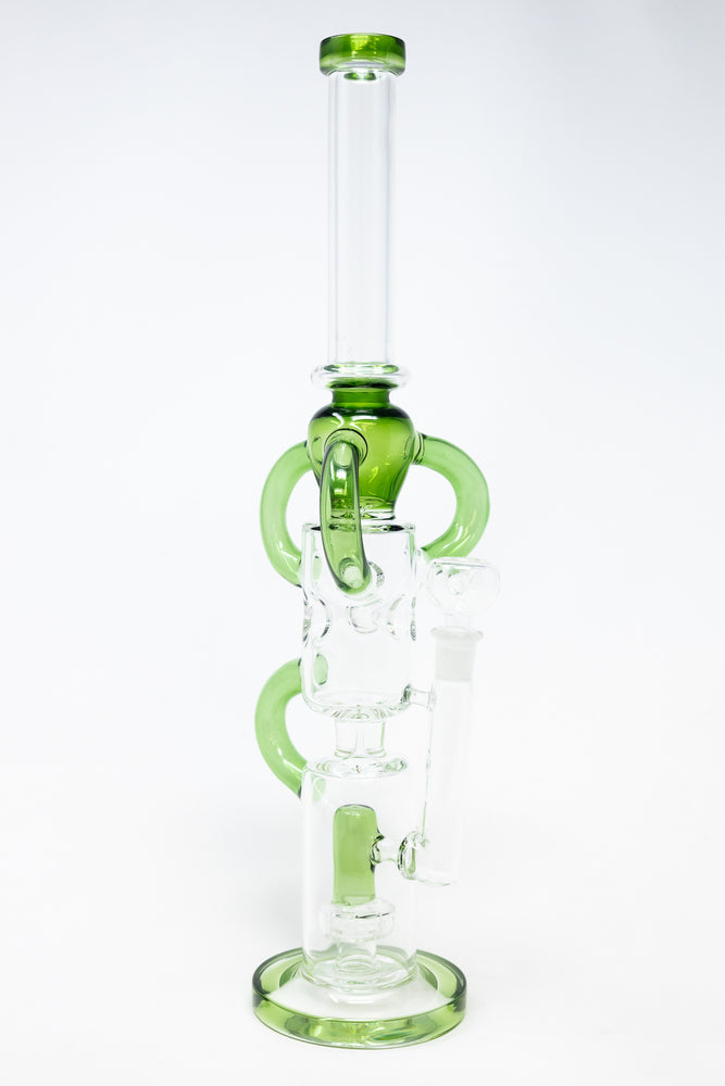 16" Green Recycler Bong w/ Percolator