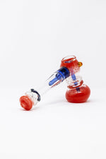7" Premium Red Glass Hammer Bubbler w/ Percolator