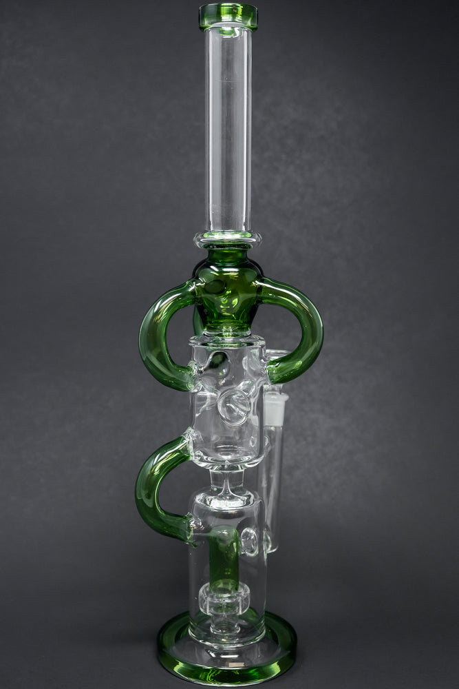 16" Green Recycler Bong w/ Percolator