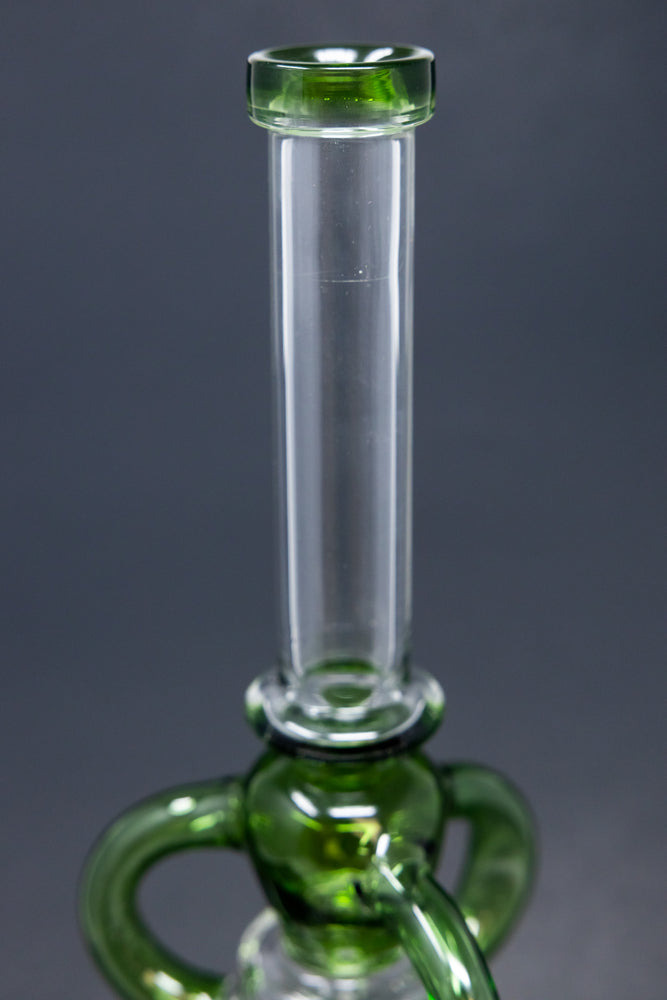 16" Green Recycler Bong w/ Percolator