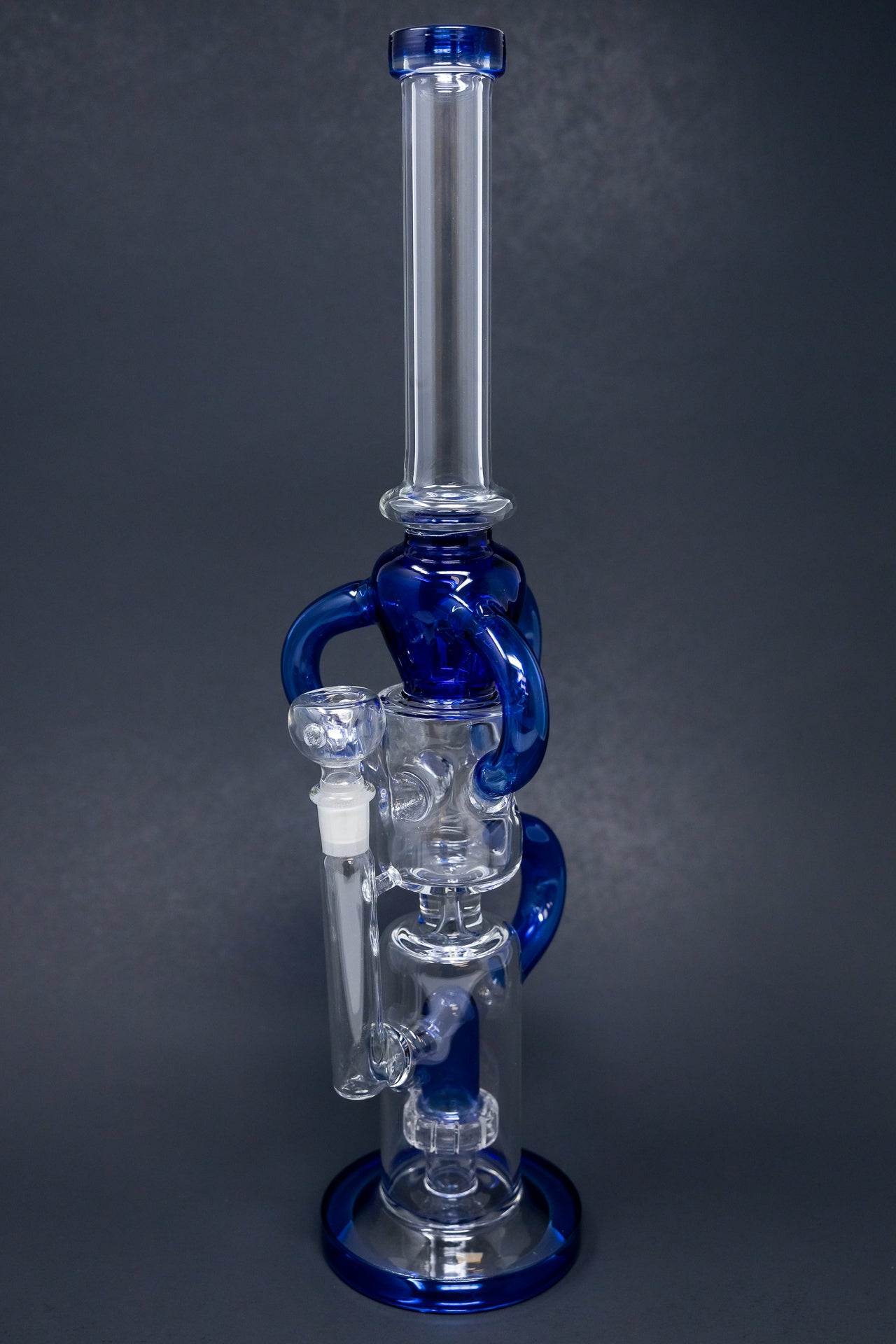 16" Blue Recycler Bong w/ Percolator