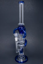 16" Blue Recycler Bong w/ Percolator