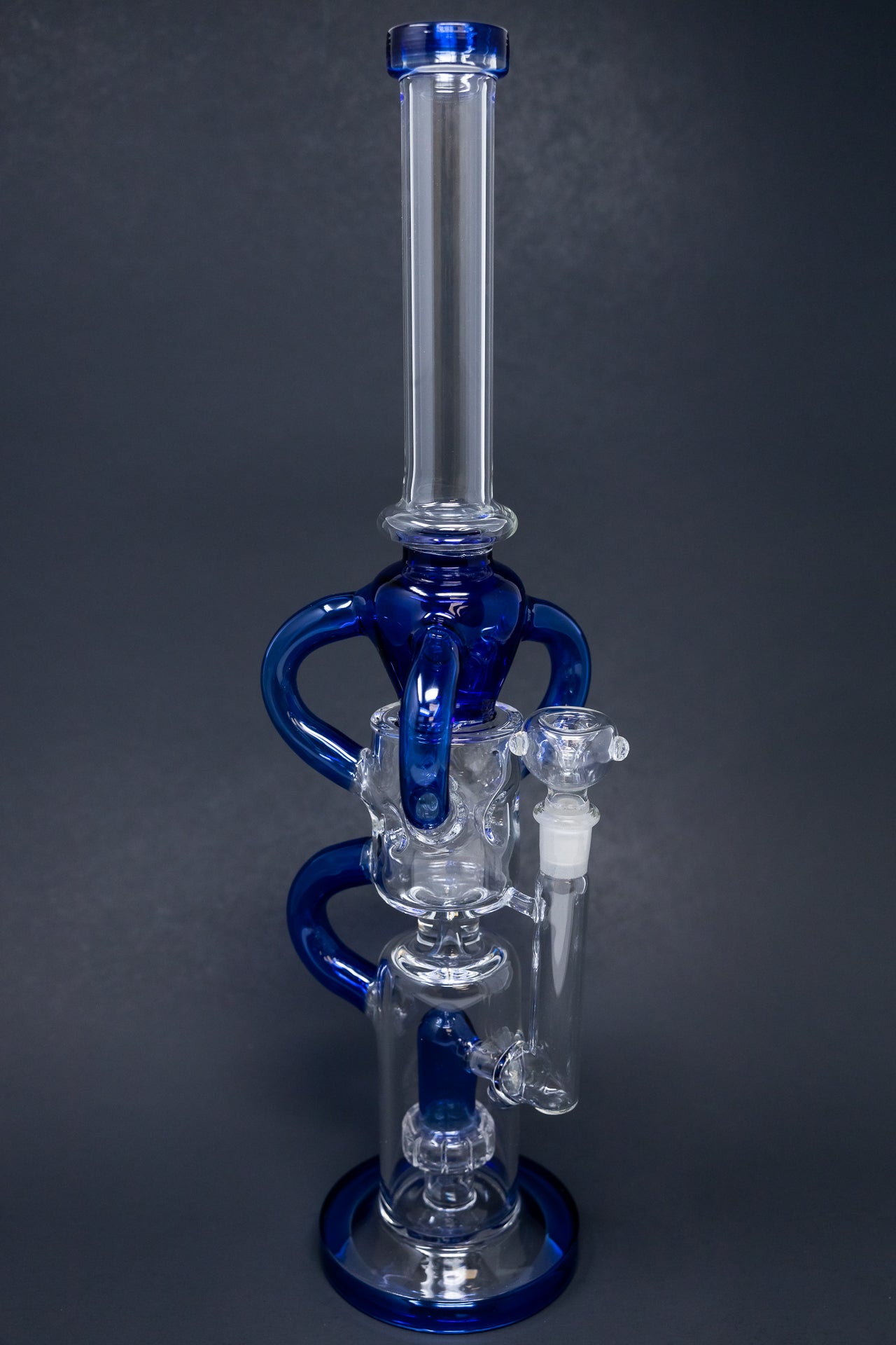 16" Blue Recycler Bong w/ Percolator