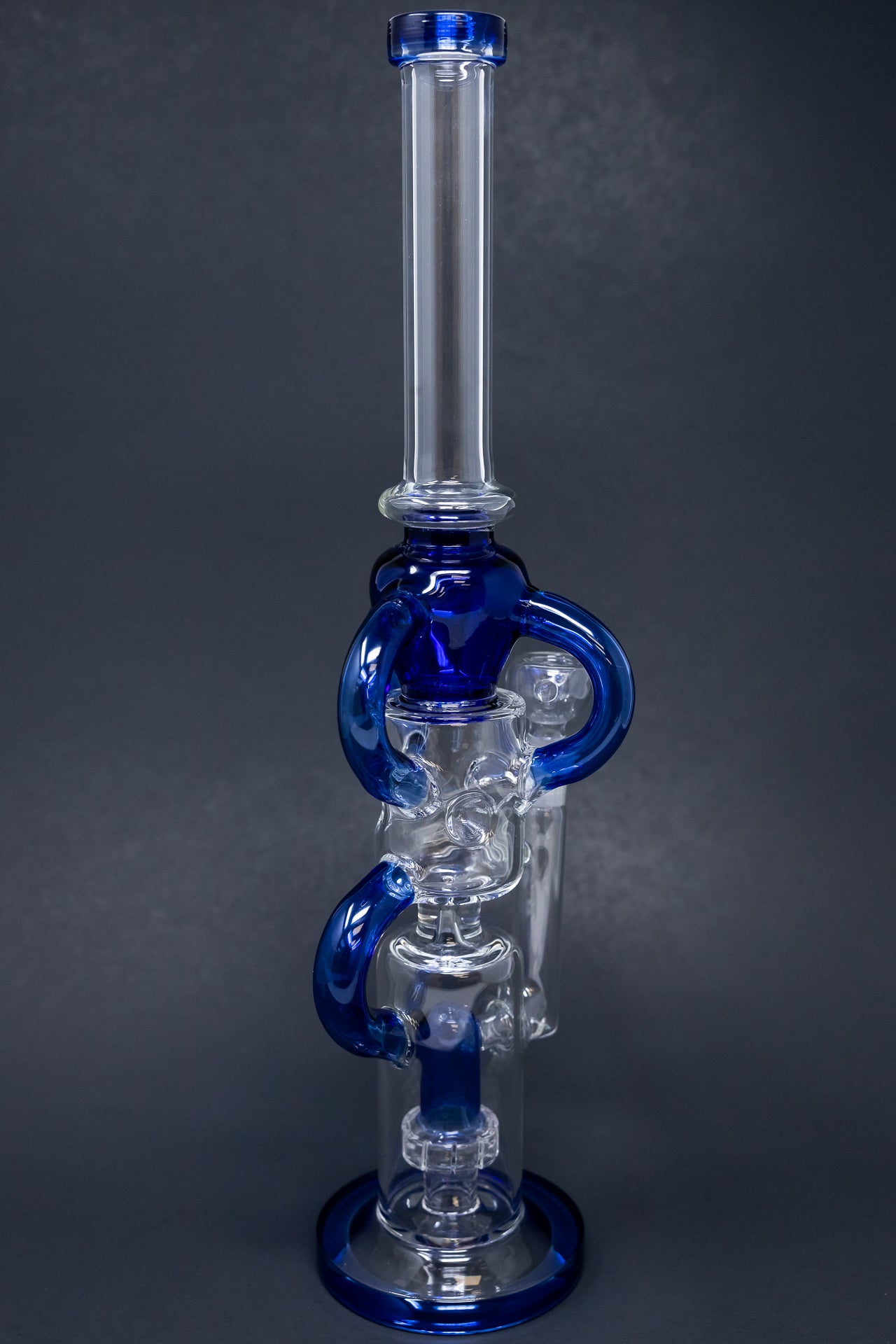 16" Blue Recycler Bong w/ Percolator