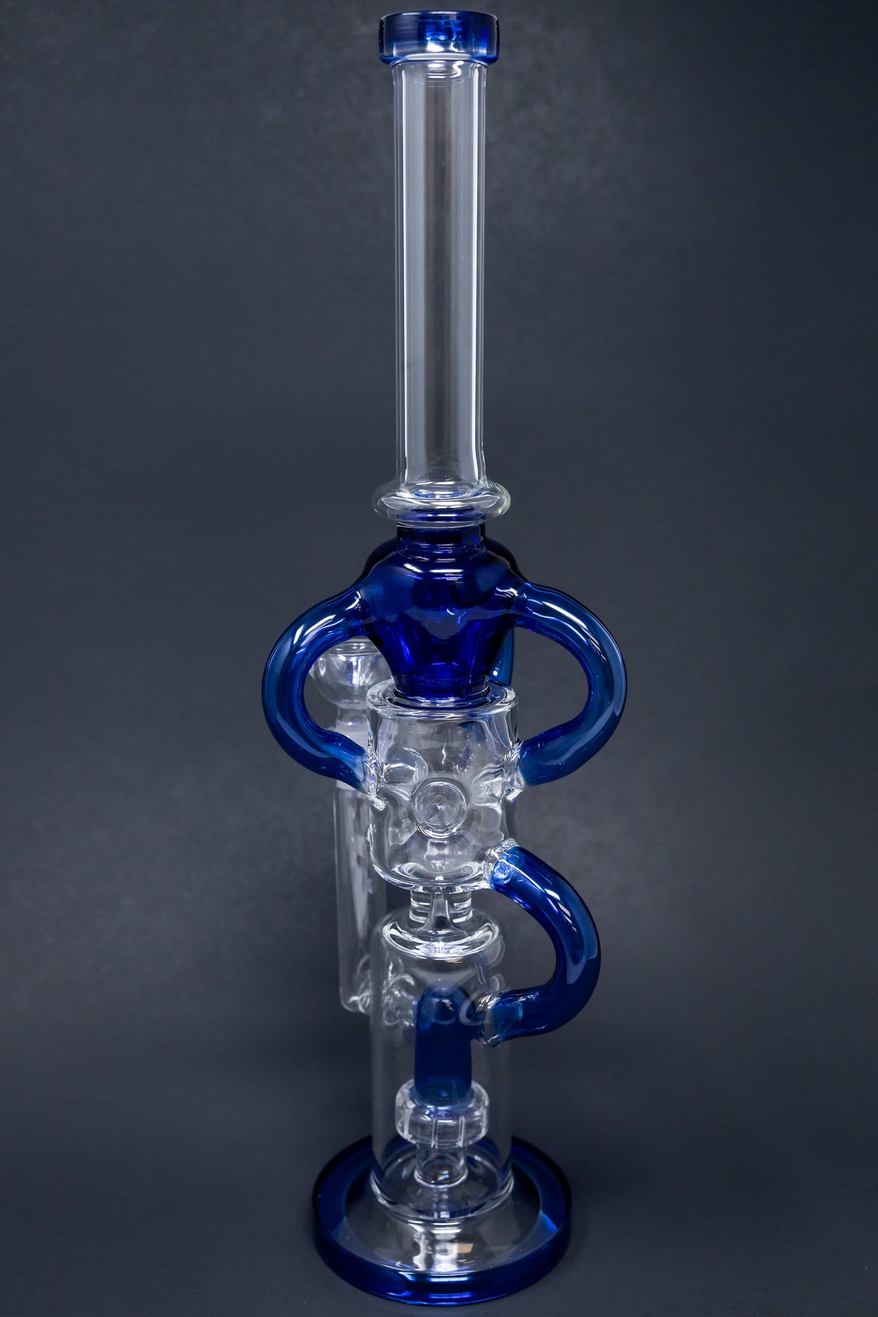 16" Blue Recycler Bong w/ Percolator