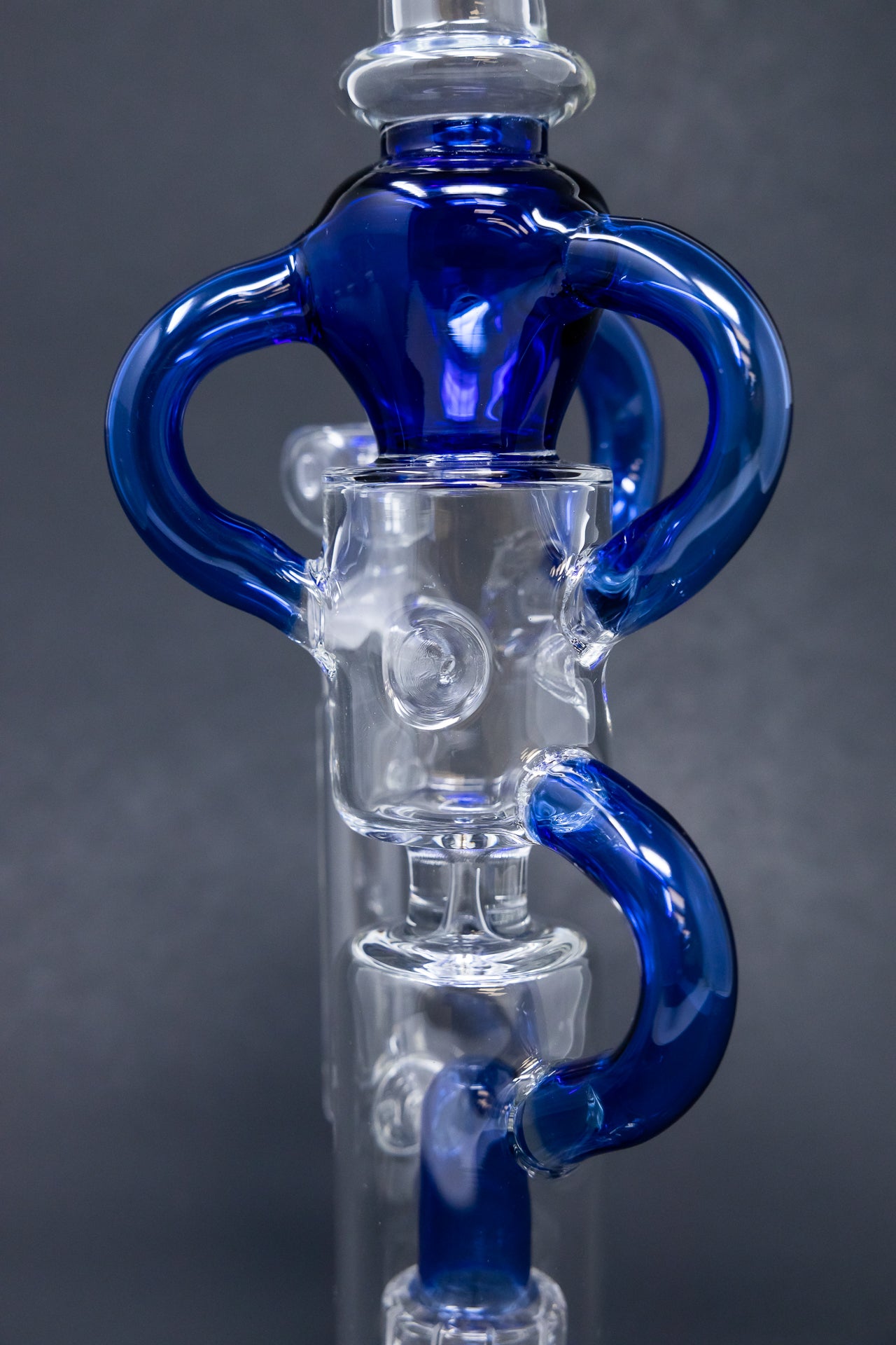 16" Blue Recycler Bong w/ Percolator