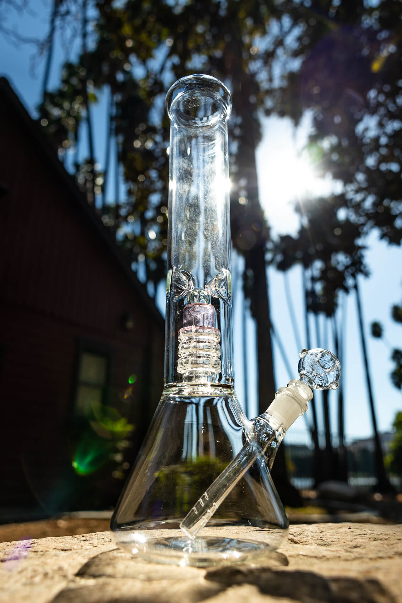 14" Pink Percolator Bong w/ Ice Catcher