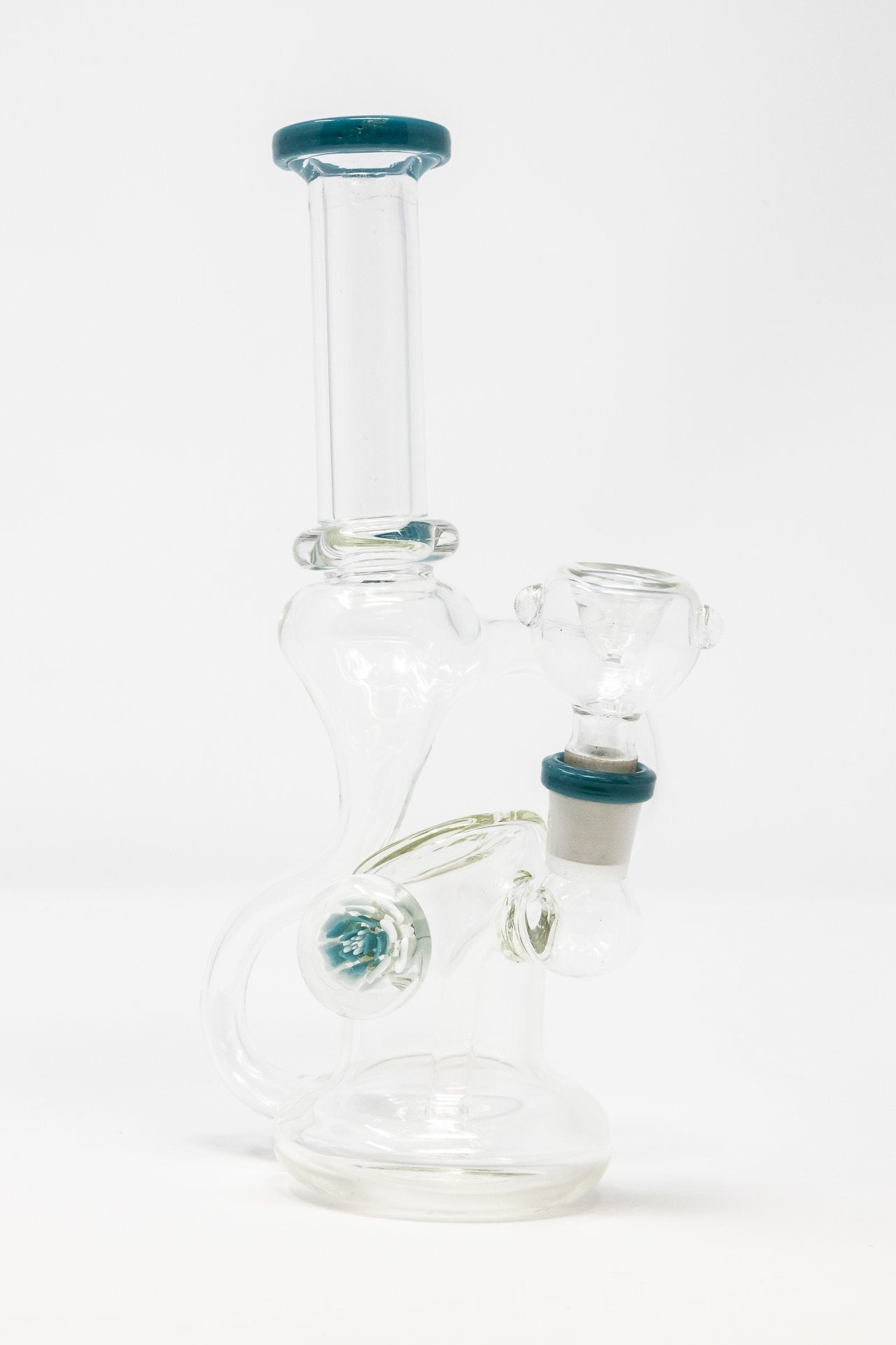 6" Teal Tip Recycler Dab Rig
