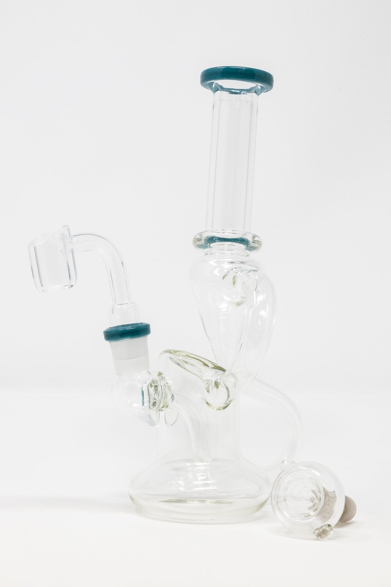 Lavender 6" Teal Tip Recycler Dab Rig
